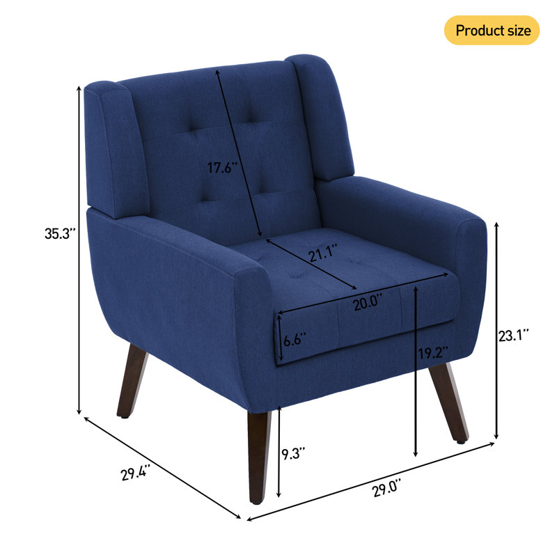 Fauteuil d'appoint Jaqueze, Polyester bleu