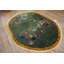 Antique Floral Wool Hand Knotted Pile Green 1930s Rug