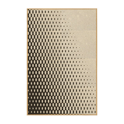 Tapis brun en laine à pois