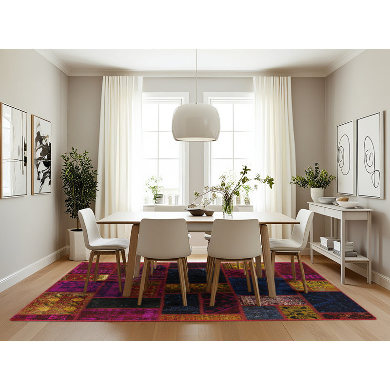 Tapis abstrait à motif abstrait moderne, Rectangle 7 pi x 10 pi