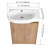 23" Freestanding Single Bathroom Vanity with Ceramic Top，Floor Standing Vanity with 2 Soft Close Doors and 1 Adjustable Shelf-384148737