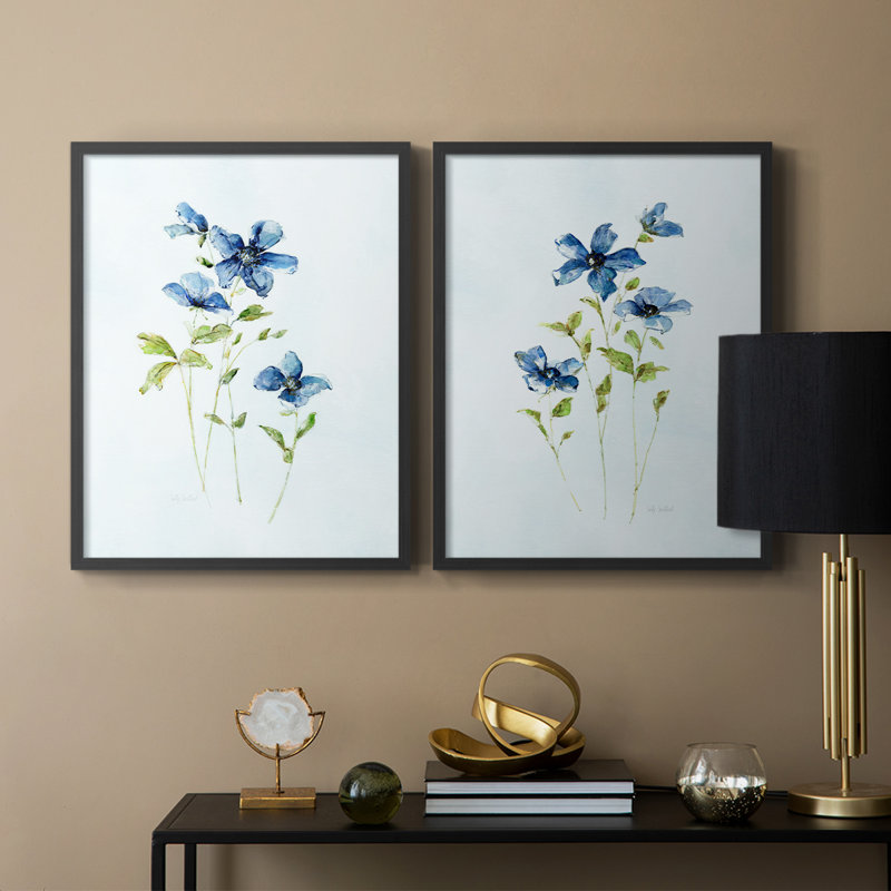 «Blue Wonders I», reproduction encadrée de qualité supérieure - prête à être accrochée - aucun clou requis - aucun clou requis