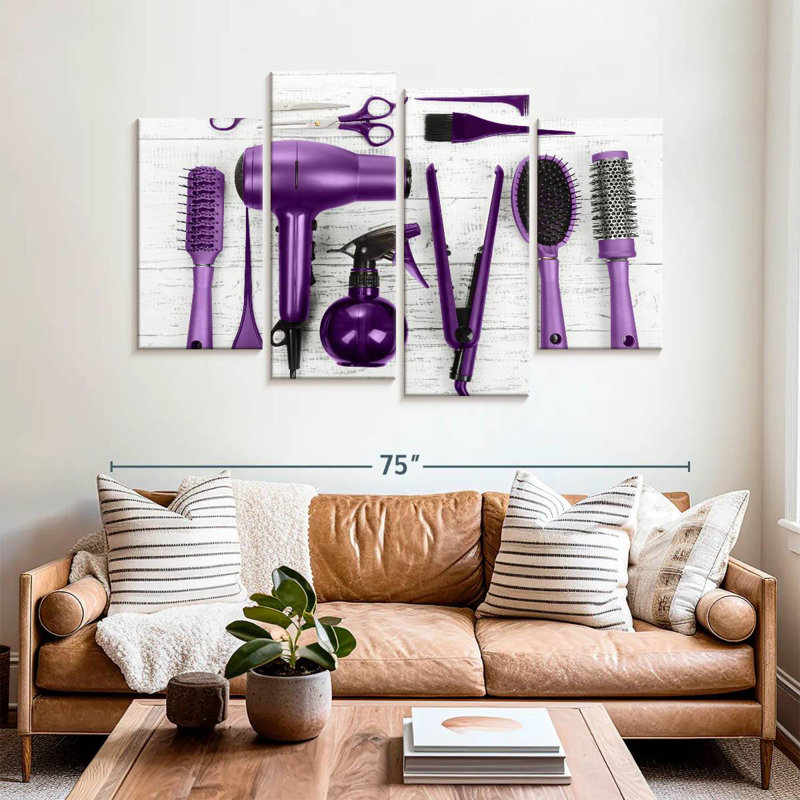Outils de salon de coiffure mauve Shuttleworth, H 42 po x l 68 po