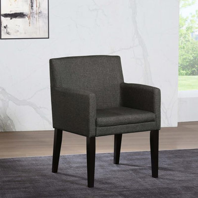 Chaises avec accoudoirs en tissu gris anthracite (2) - Confortables pour les repas quotidiens 2 accoudoirs rembourrés de style Mid-Century Confort optimal Assemblage facile P 23,75 po x l 23,43 po