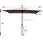 Parasol de patio 6 x 9 pi pour l'extérieur, eau, inclinaison à bouton-poussoir pour le jardin, parasol rectangulaire pour l'extérieur de la piscine, cour arrière ventilée-131379663