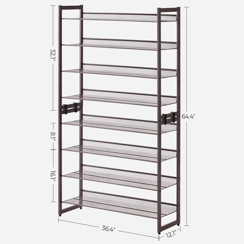 32 Pair Stackable Shoe Rack, Bronze