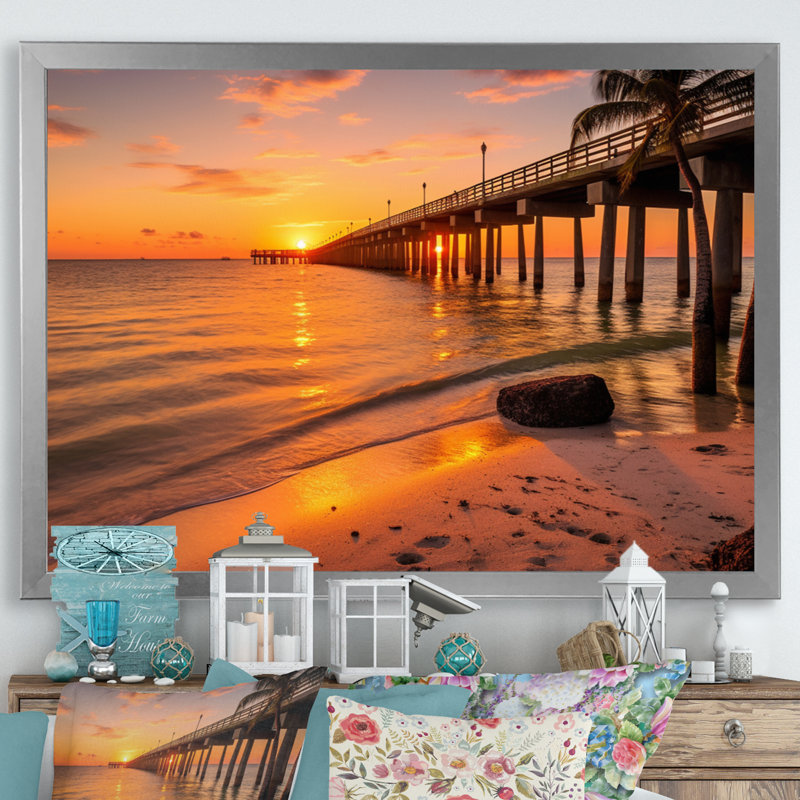 Jacksonville Bay Florida II sur toile, Cadre photo argenté, H 30 po x l 40 po x P 1,5 po