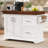 Large Kitchen Island with 3.5" Thick Desktop, Spice and Towel Racks, Rolling Kitchen Island with Storage on 5 Wheels, 2 Extra-large Drawers, for Home, Kitchen, Dining Room-1470486705