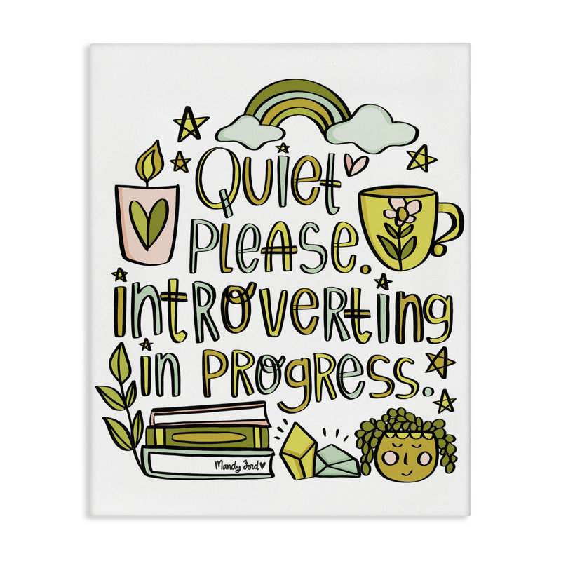 Toile Introverting In Progress, design par Mandy Ford Art + Illustration, H 20 po x l 16 po