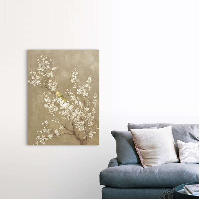 Art mural sur toile blanche, cerisier blanc, H 48 po x l 36 po, Toile tendue