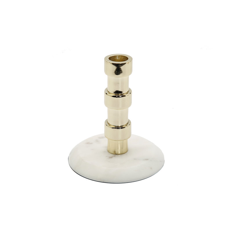 Bougeoir de table en pierre, H 5,5 po x l 1 po x P 1 po
