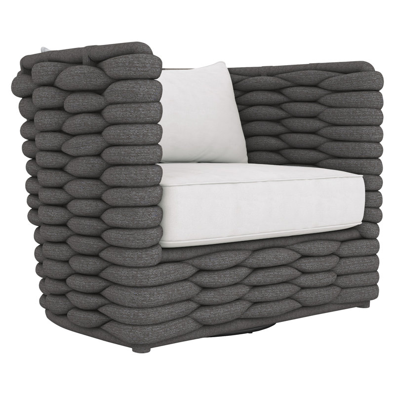 Swivel Outdoor Lounge Chair, Dark Gray