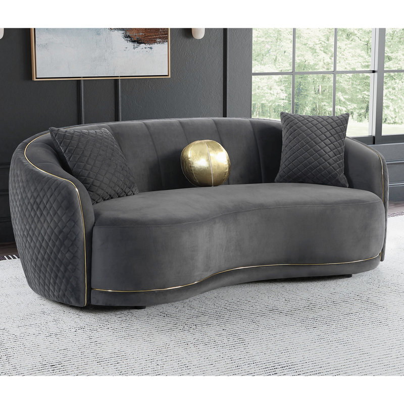 Canapé incurvé luxueux gris foncé Luxe