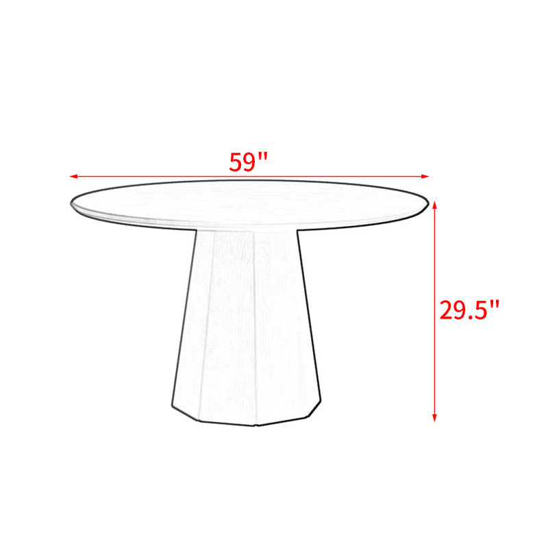 Table de salle à manger Canete, H 29,5 po x L 59 po x l 59 po