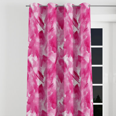 Girls Painterly Curtain panels - Abstract Bailynn Grommet Curtain - 1 Panel
