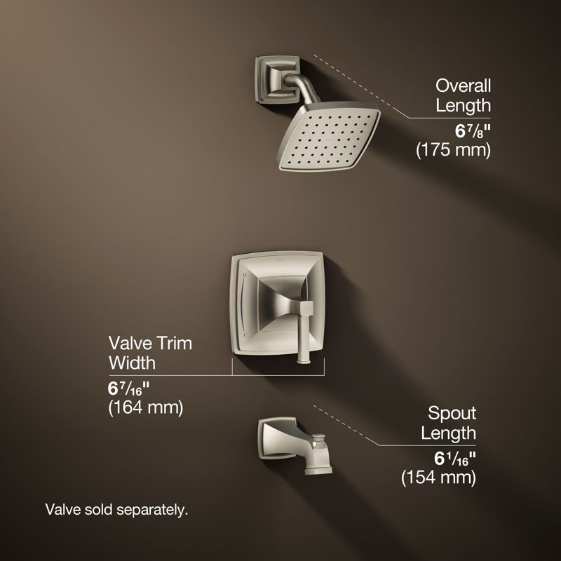 Riff Bath and Shower Faucet Trim, Vibrant Brushed Nickel