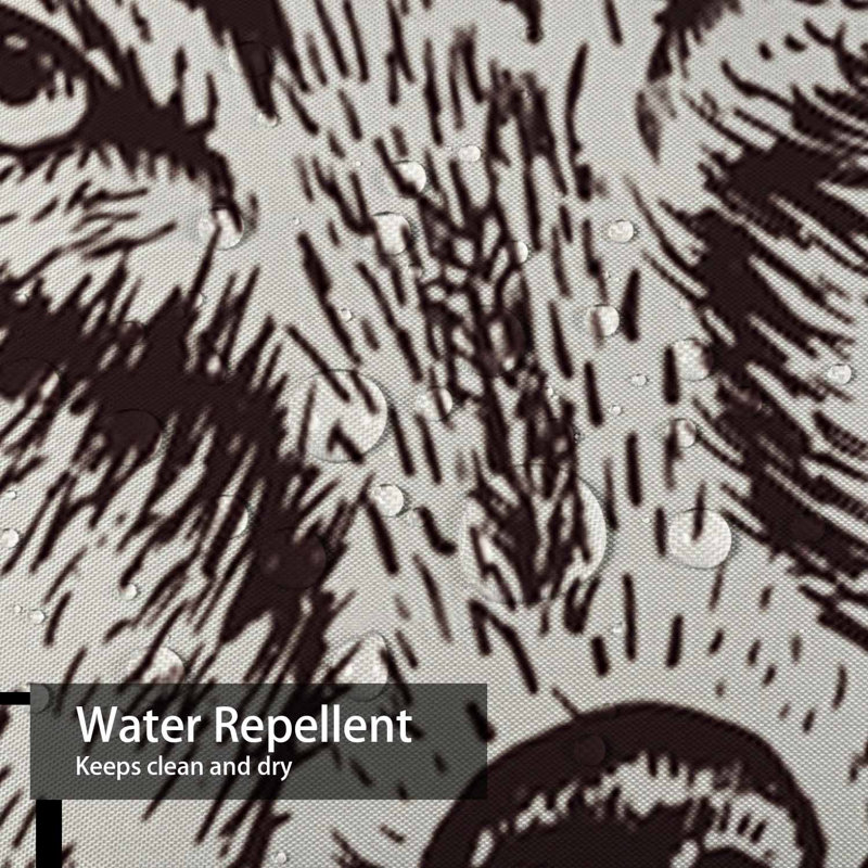 Rideau de douche avec 12 crochets Vintage Wolf, L 72 po x l 78 po