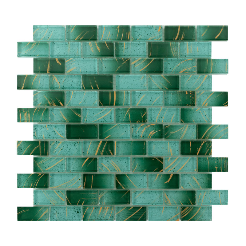 Artista 1" x 2" Glass Tiles, Gold Lagoon