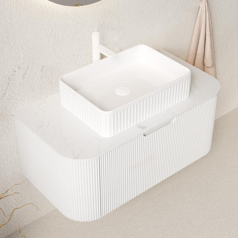 Meuble-lavabo 36 po avec lavabo, Bois naturel, 36"
