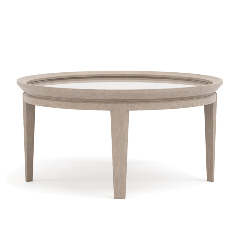 Maidstone Glass Coffee Table, Sandbank, 18" H x 36" L x 36" W