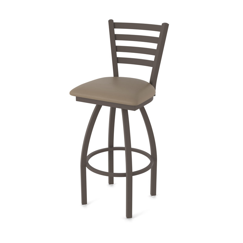 Jackie Swivel Stool, Bronze, Vinyl-Canter Earth, Extra Tall (36" Seat Height)