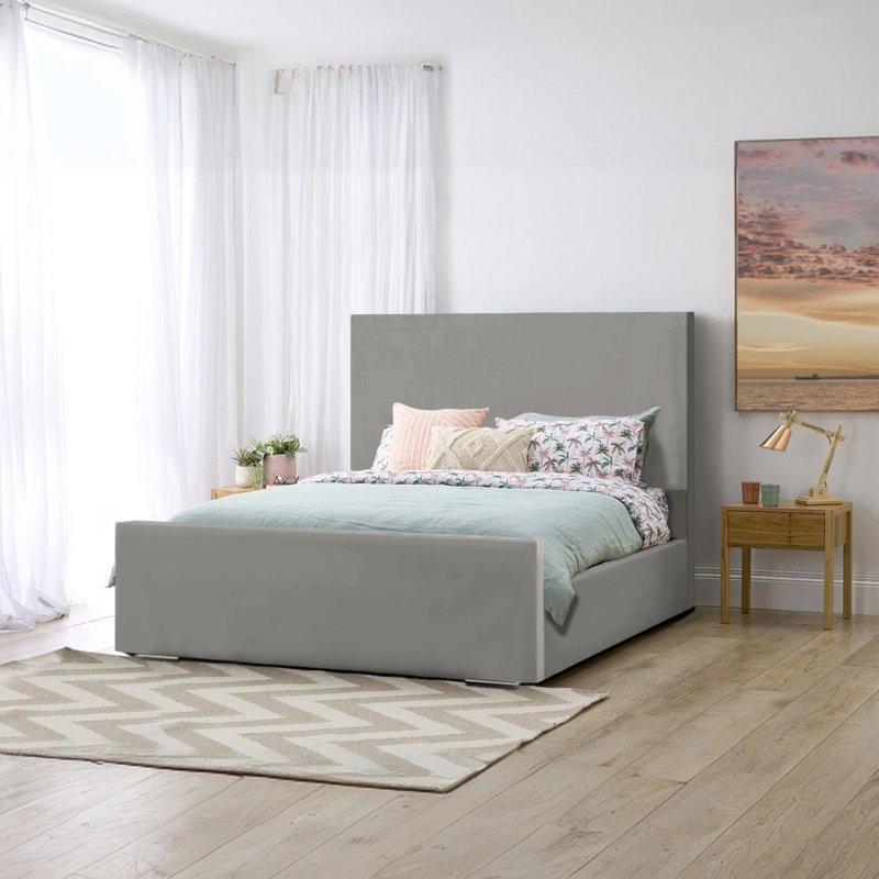 Prisila Upholstered Bed, Double (4'6), Grey