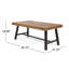  Rectangular Acacia Wood Coffee Table with Slatted Top and Metal Legs for Outdoor Patio, Natural