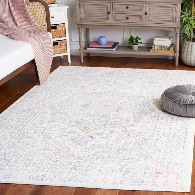 Lowrey Oriental Machine Woven Jute/Polypropylene/Latex Area Rug in Gray, Rectangle 5'5" x 7'6"