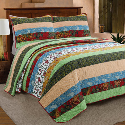 Saintfleur Traditional Cotton Striped Quilt