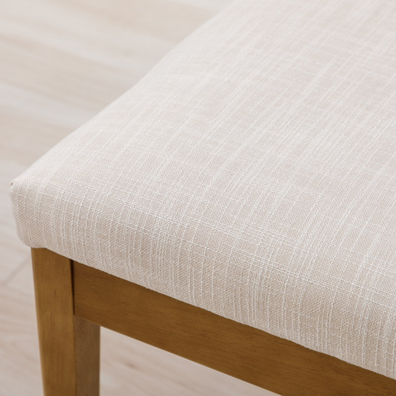 19.75cm H Upholstered Side Chair, Linen Beige, Brown
