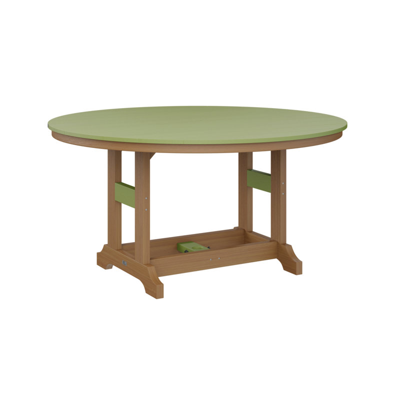 Table de bar ronde Berlin Classic, Vert kiwi, Acajou antique