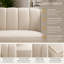Fauteuil d'appoint tonneau en velours beige avec dossier capitonné, garniture cloutée et pieds tournés en bois-131533026