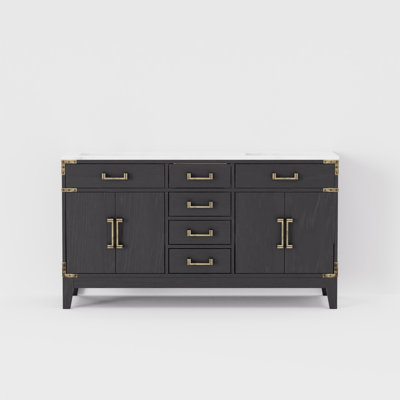 Plateau de meuble-lavabo double l 60 po x P 22 po Laurel