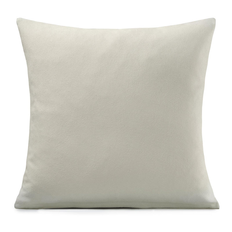 Nalaiyah Velvet Chenille Scatter Cushion Cover with Filler Pad, 45cm x 45cm, Cream