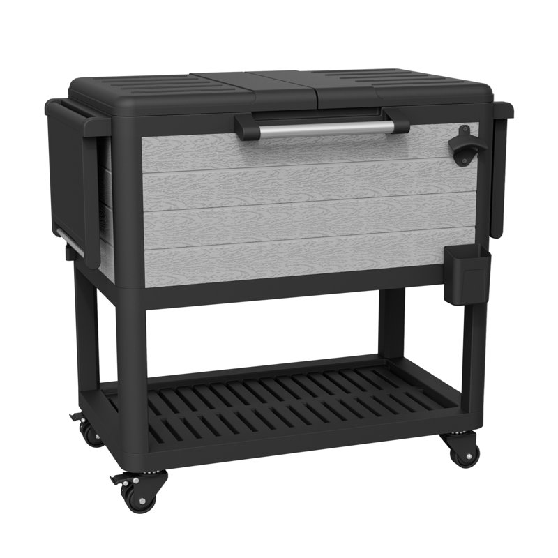 Glacière pour terrasse de 104 gallons, Noir / brun