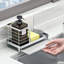 Organisateur de comptoir en acier inoxydable - Porte-éponge avec égouttoir pour cuisine et salle de bain