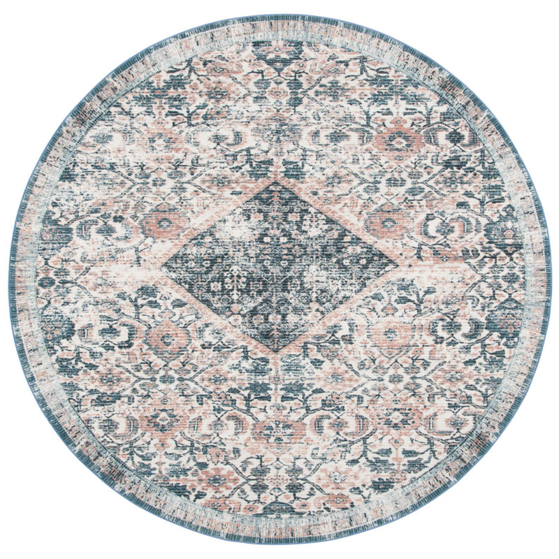 Tapis oriental lavable à la machine Cymone Performance, Rond 6 pi 7 po