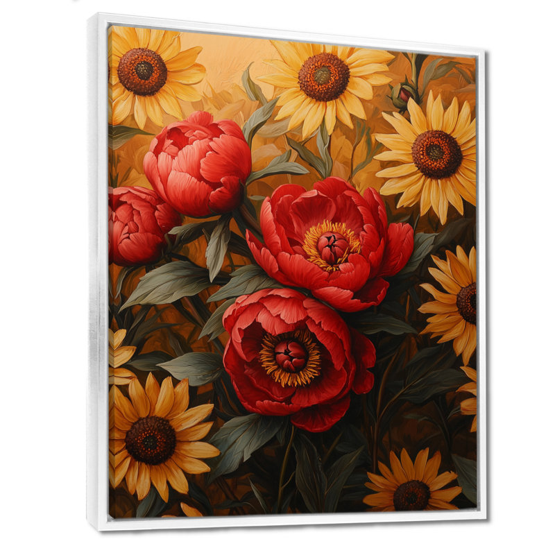 Bollitree - Art mural floral, Impression encadrée, H 20 po x l 12 po, Blanc