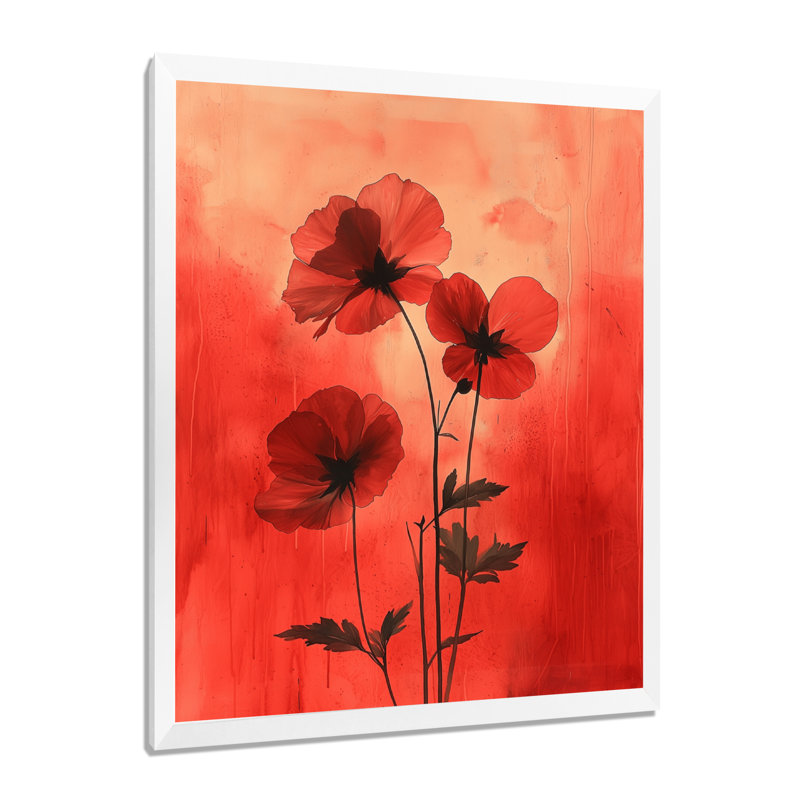 Tayler - salon d'art mural floral, H 20 po x l 12 po, Reproduction encadrée d'une seule photo, Blanc