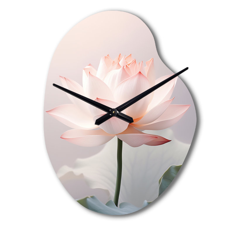 Art de l'hindouisme Lotus Serenity - horloge murale de forme irrégulière de l'hindouisme en métal, horloge murale asymétrique traditionnelle
