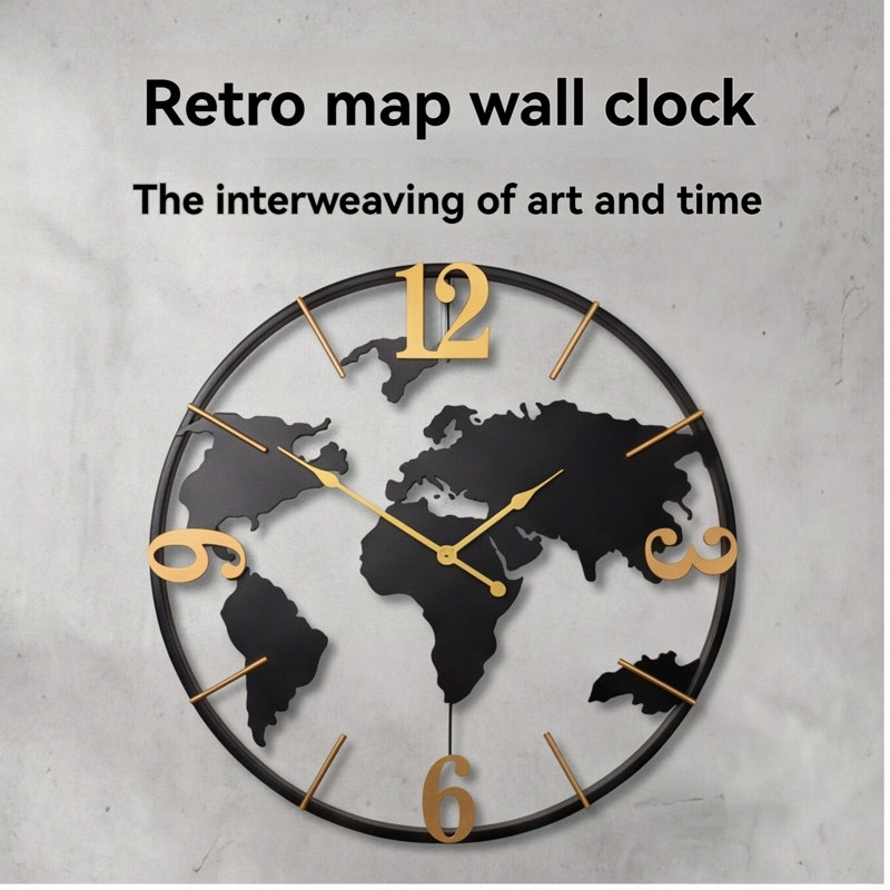 Simple digital clock, retro home decoration wall clock