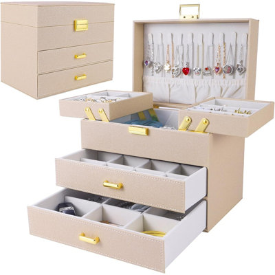 Jewelry Organizer Box, Jewelry Holder Organizer Box, PU ...