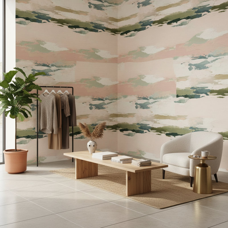 Papier peint abstrait paysage serein
