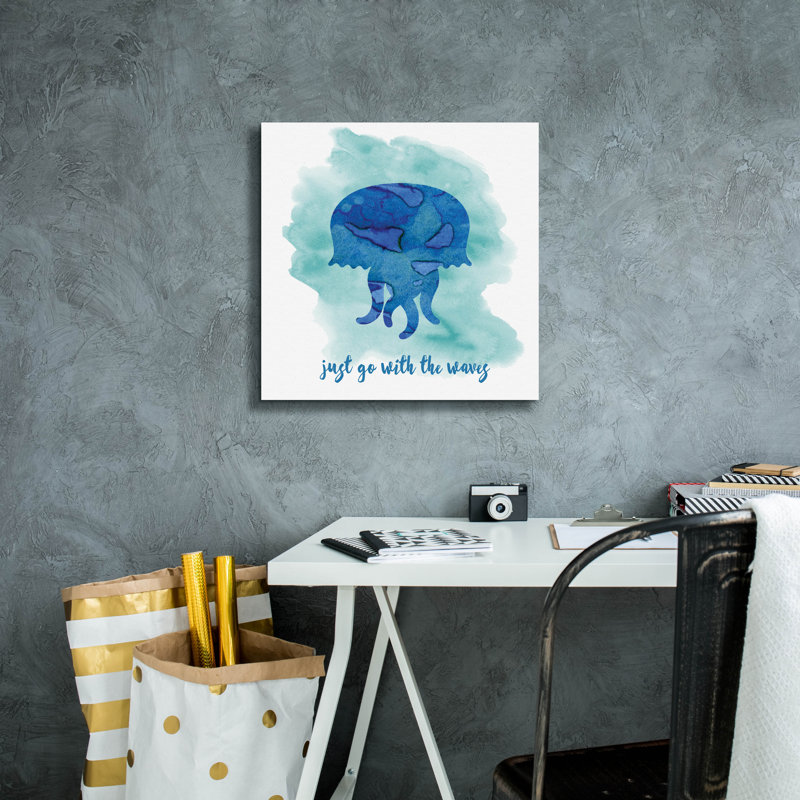  «Jellyfish» par Erin Clark, art mural sur toile, 18 po x 18 po