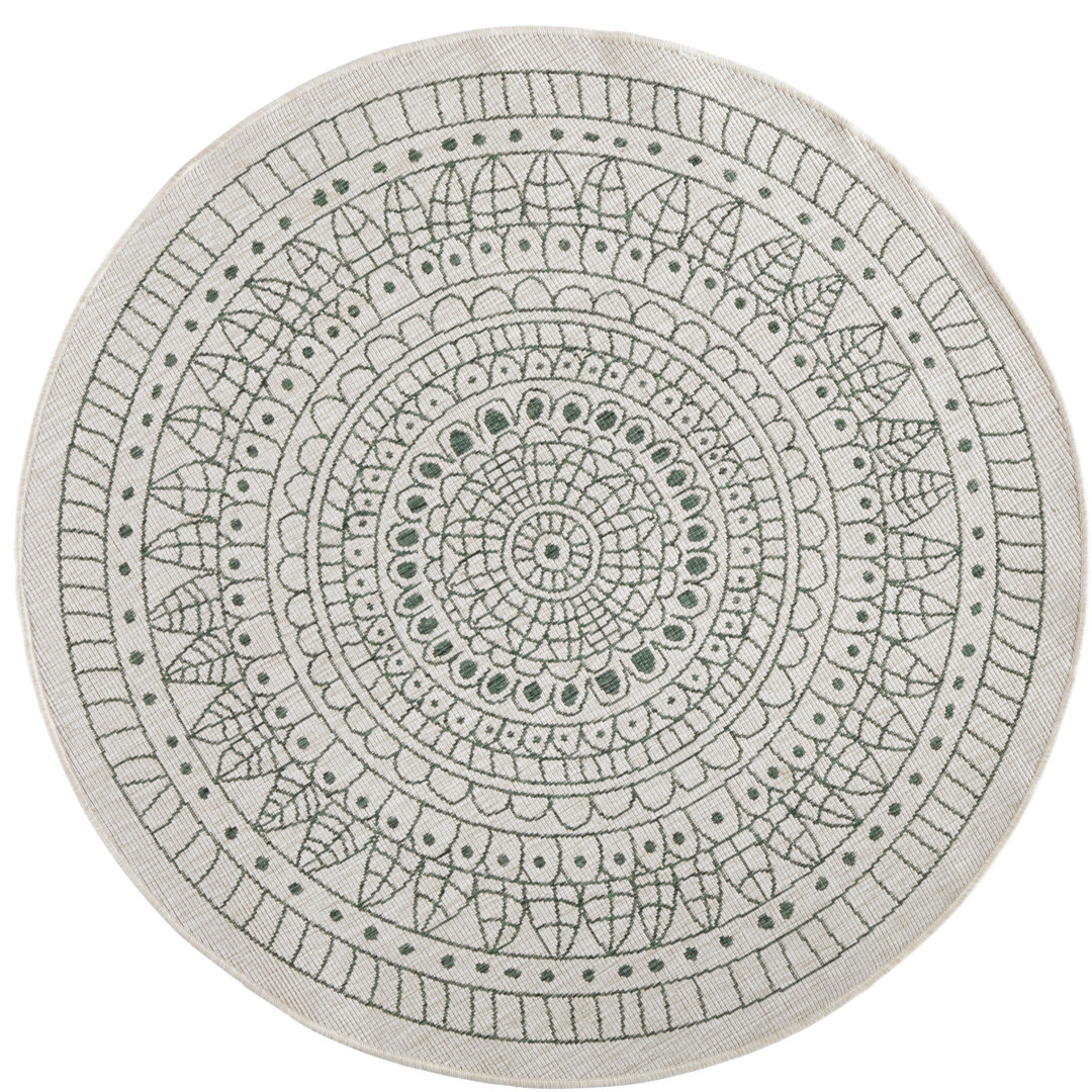 Porto Flatweave Green/Cream Rug