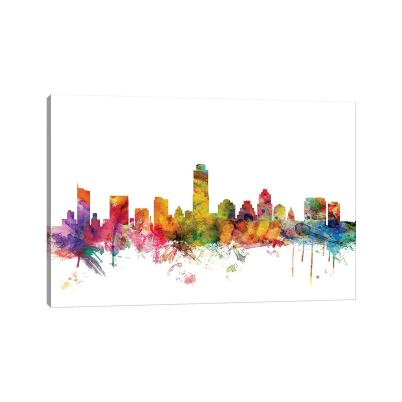 Austin, Texas Skyline by Michael Tompsett - 1 Piece Wrapped Canvas Wall Art, 101.6 cm H x 66.04 cm W x 3.175 cm D