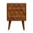 Chestnut Cube Carved Bedside Nightstand