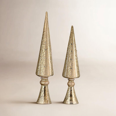Liggons 2-Piece Mercury Glass Tree Set