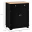 Buffet avec comptoir en bois massif - armoire noire pour un rangement efficace dans la maison. 2 tiroirs, tablette réglable, options polyvalentes et élégantes