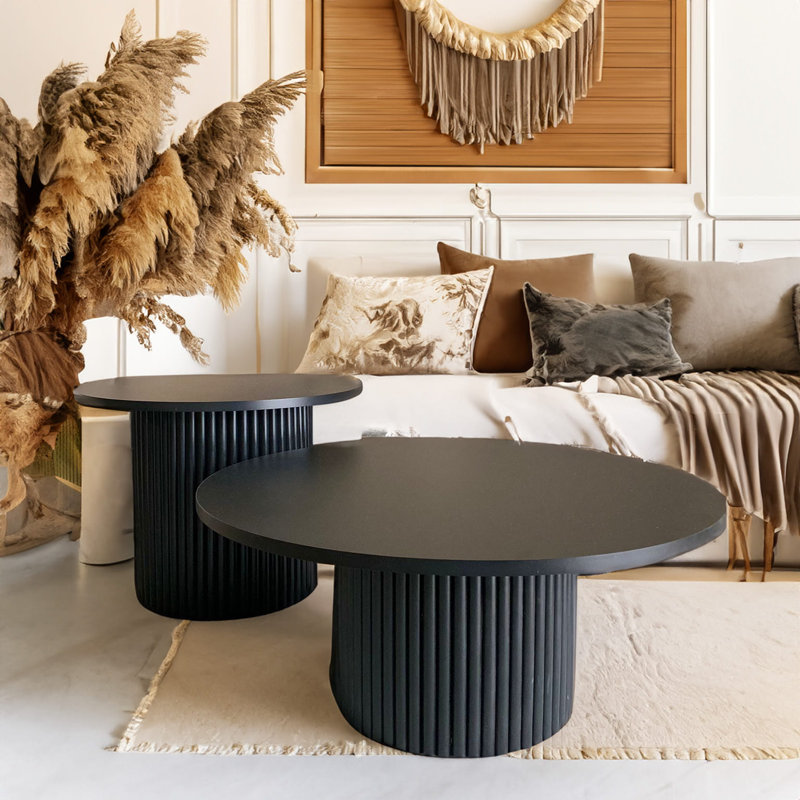 Drum Coffee Table, Black
